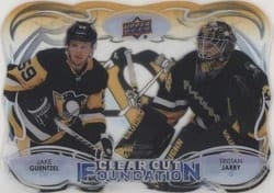 2022-23 Upper Deck Clear Cut Foundations Jake Guentzel/Tristan Jarry #CCF-JG card