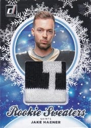 2023 Donruss Rookie Holiday Sweater Relics Jake Haener #HS-JHA card