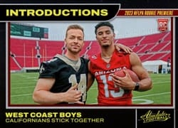 2023 Panini Absolute Introductions Jake Haener/Michael Wilson #19 card