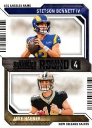 2023 Panini Contenders Round Numbers Jake Haener/Stetson Bennett IV #20 card