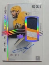 2023-24 Upper Deck Premier Acetate Rookie Autograph Patch Jake Livingstone #AR-JL card