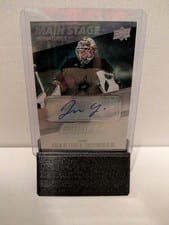 2021-22 Upper Deck Credentials Main Stage Signatures Jake Oettinger #BTS-JO card