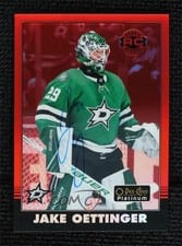 2021 O-Pee-Chee Platinum 2020 Update Retro Red Rainbow Autograph Jake Oettinger #R-75 card
