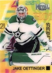 2022-23 SkyBox Metal Universe Hot Numbers Jake Oettinger #HN-5 card