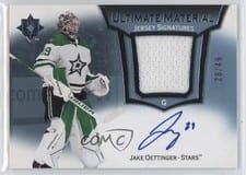 2022-23 Upper Deck Ultimate Collection Ultimate Material Signatures Jake Oettinger #UMS-JO card