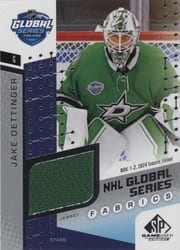 2025-26 SP Game Used 2024 Global Series Stars vs. Panthers Fabrics Jake Oettinger #GSF2-19 card