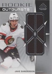 2022-23 SP Game Used Rookie Outbursts Jersey Jake Sanderson #RO-SA card