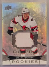 2022-23 Upper Deck Black Diamond Exquisite Collection Rookie Patch Jake Sanderson #RP-SA card