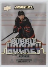 2022-23 Upper Deck Credentials Bubble Hockey Rookies Jake Sanderson #BHR-JS card