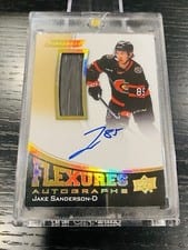 2023-24 Upper Deck Engrained Flexures Autos Jake Sanderson #FS-JS card