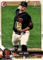2018 Bowman Draft Base Set Jake Wong #BD-55 card
