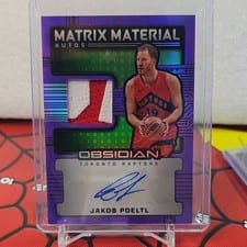 2024-25 Panini Obsidian Matrix Material Autos Jakob Poeltl #MM-JPT card