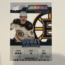2022-23 Upper Deck Credentials Acetate Debut Ticket Access Jakub Lauko #DTA-JL card