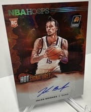 2024-25 Hoops Hot Signatures Rookies Jalen Bridges #HSR-BRD card