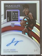 2021-22 Panini Immaculate Collection Rookie Patch Autographs Jalen Green #101 card