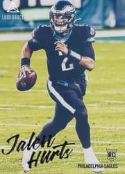 2020 Panini Chronicles Luminance Update Rookies Jalen Hurts #210 card