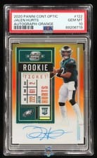 2020 Panini Contenders Optic Jalen Hurts Autograph Orange #122 card