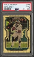 2020 Panini Prizm Jalen Hurts Gold Vinyl #343 card