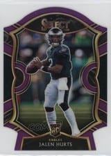 2020 Panini Select Jalen Hurts Purple Prizm Die Cut #50 card