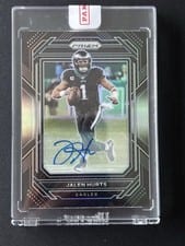 2022 Panini Chronicles Prizm Black Signatures Jalen Hurts #PB-1 card