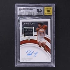 2021-22 Panini Immaculate Collection Rookie Patch Autographs Jalen Johnson #106 card