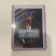 2024 Panini Black Rookie Patch Autographs Jalen McMillan #215 card