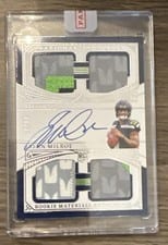 2025 Panini National Treasures Rookie Materials Autographs Quad Jalen Milroe #6 card