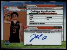 2024-25 Bowman University Chrome College Application Autographs Jalil Bethea #CAA-JB card