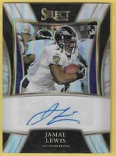 2021 Panini Select Signatures Select Jamal Lewis #SSP-JLE card