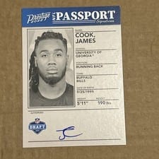 2022 Panini Prestige NFL Passport Signatures James Cook #NPS-JC card