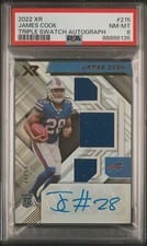 2022 Panini XR Rookie Triple Swatch Autographs James Cook #215 card