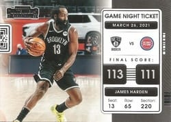 2021-22 Panini Contenders Game Night Ticket James Harden #11 card