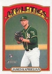 2021 Topps Heritage Base Set James Kaprielian #696 card