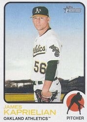 2022 Topps Heritage Base Set James Kaprielian #296 card