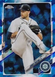 2021 Topps Chrome Update Sapphire Edition Base Set James Paxton #US66 card