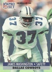 1991 Pro Set Base Set James Washington #486 card