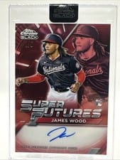 2025 Topps Chrome Black Super Futures Autographs James Wood #FSA-JW card