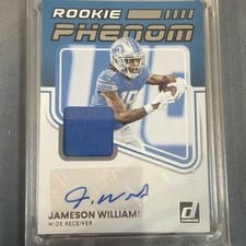 2022 Donruss Rookie Phenom Jersey Autographs Jameson Williams #RPA-8 card