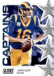 2019 Score Captains Jared Goff #C-12 card