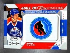 2023-24 O-Pee-Chee Hall of Fame Logo Patches Jari Kurri #HOF-4 card
