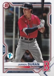 2021 Bowman 1st Edition Base Set Jarren Duran #BP-135 card