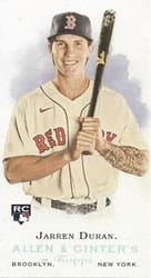 2022 Topps Allen & Ginter Mini Rookie Design Variations Jarren Duran #RDV-5 card