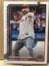 2025 Topps 2024 First Pitch Autographs Jason Kelce #FPA-JK card