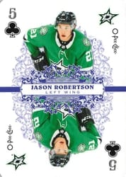 2022-23 O-Pee-Chee Playing Cards Jason Robertson #5-CLUBS card