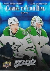 2025-26 Upper Deck MVP Coming to Your Rink Jason Robertson/Jake Oettinger #CR-9 card