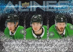 2024-25 Upper Deck A-Lines Jason Robertson / Wyatt Johnston / Tyler Seguin #AL-10 card