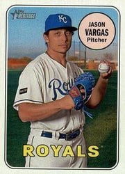 2018 Topps Heritage Base Set Jason Vargas #417 card