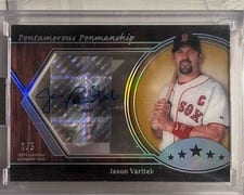 2025 Topps Five Star Pentamerous Penmanship Autographs Jason Varitek #PP-JVA card