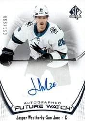 2021-22 SP Authentic Base Set Jasper Weatherby #153 card