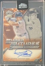 2025 Topps Chrome Black Super Futures Autographs Jasson Domínguez #FSA-JD card